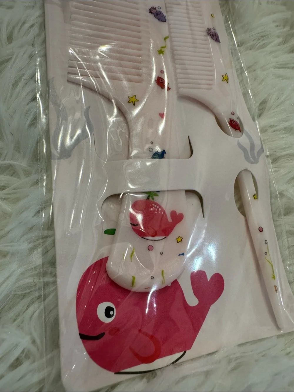 Children's Pink Whale Comb Set - Gentle Detangling for Little Ones